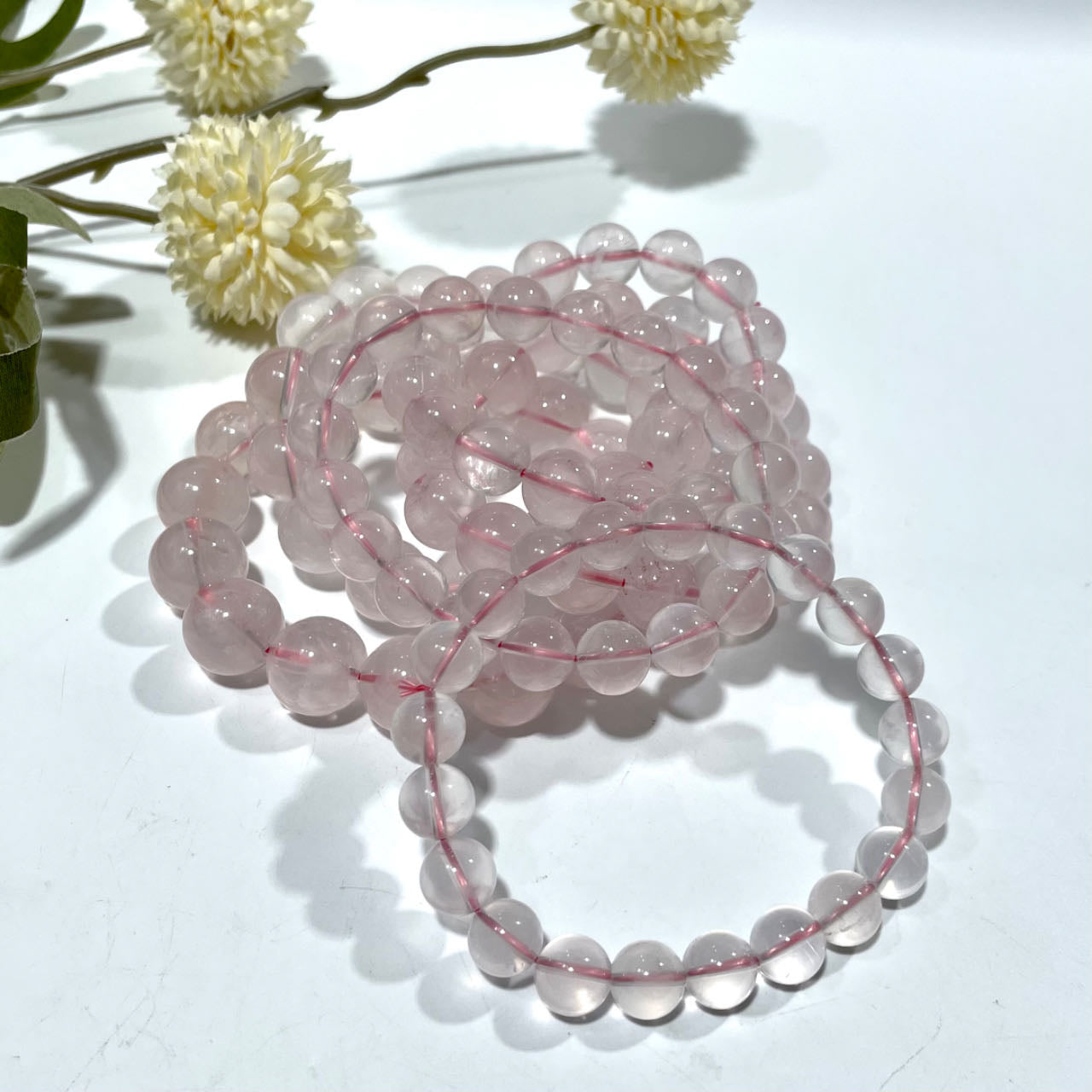 High Quality Rose Quartz Bracelet 9~15mm Energy Healing Crystals Jewelry for Women DIY Bracelet From IG Crystal