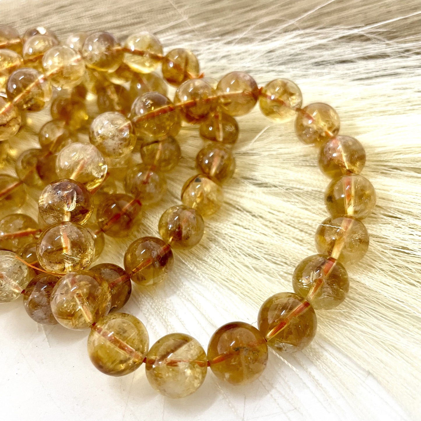 2 Counts Natural Citrine Crystal Bracelet – Healing Crystals Bracelet for Women and Men Teens – Handmade 11mm Round Beaded Bracelets – Attract, Wealth, Prosperity, Success, Girls Gifts, Unisex Mens Bracelet From IG Crystal