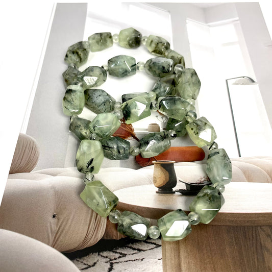 2 Counts Prehnite Bracelets 12~15mm Natural Crystals Healing Crystals Bracelet for Women and Men Teens Crystal Jewelry Shop Pretty Crystals From IG Crystal