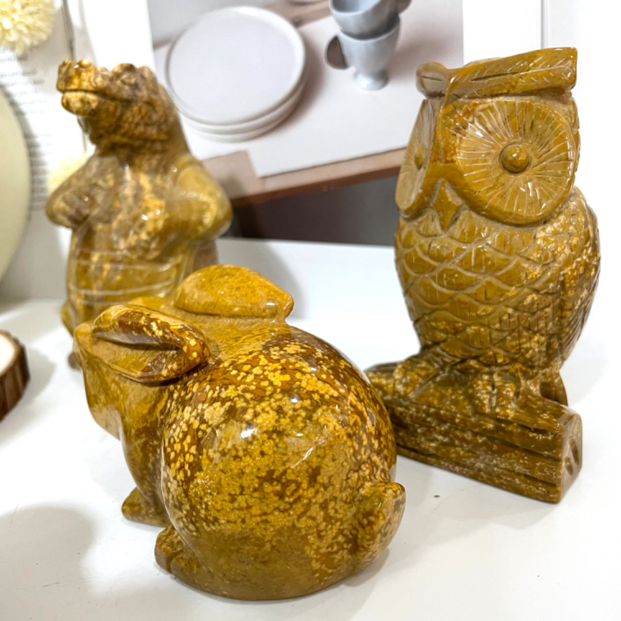 Ocean Jasper Rabbit Snapping Turtle Crocodile Groundhog French Bulldog Bear Owl Squirrel Crystal From IG Crystal