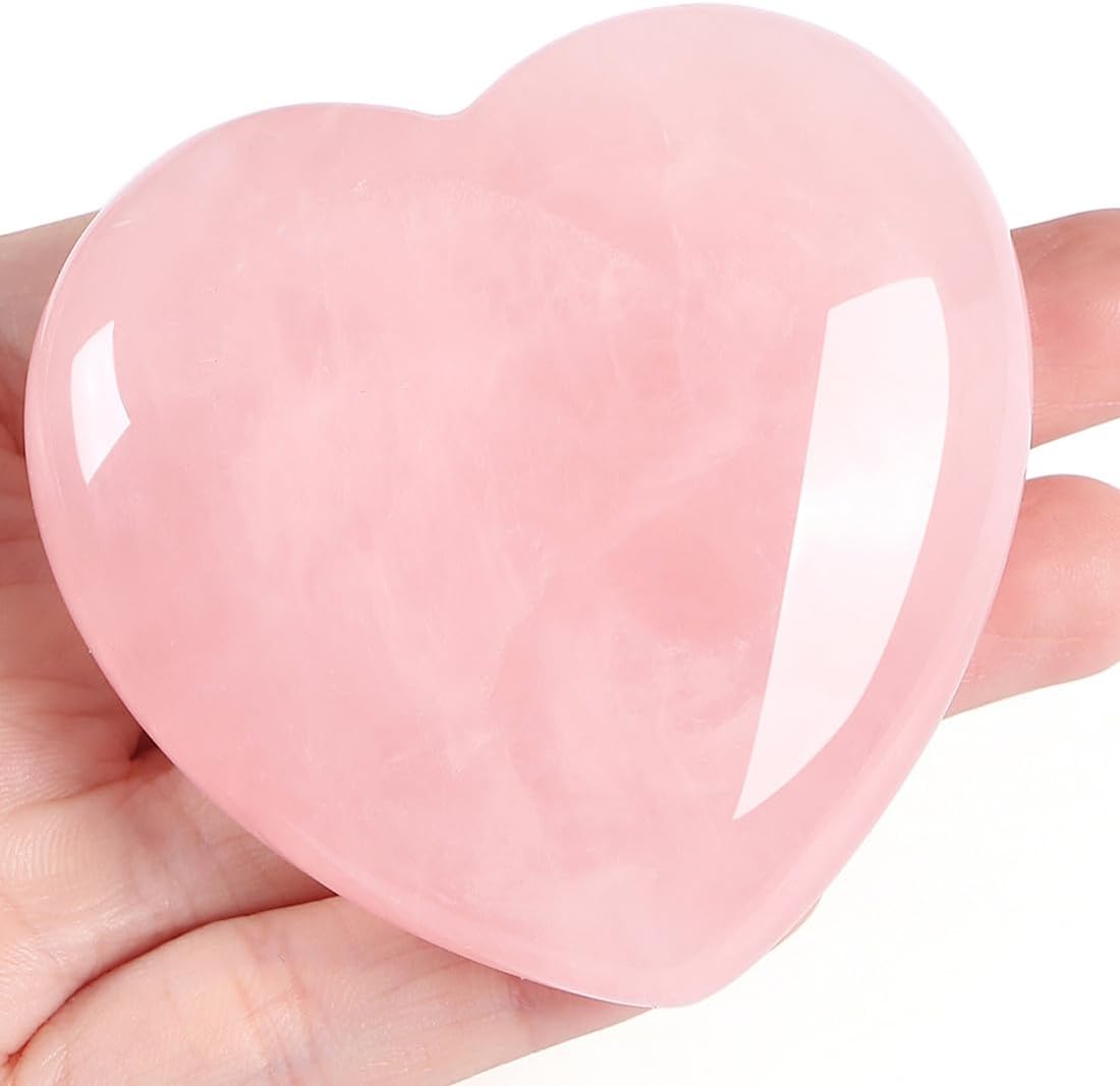 3~4PCS Heart Shape Rose Quartz Crystal From IG Crystal