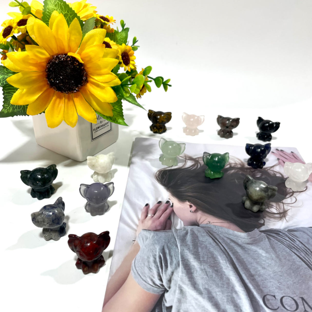Various Materials Stitch Crystal 9 Counts Clear Quartz Rose Quartz Fluorite Green Aventurine Tiger Eye Moss Agate Jasper Healing Crystal Gem Reiki Healing Home Decor Crystal Jewelry Shop Pretty Crystals From IG Crystal