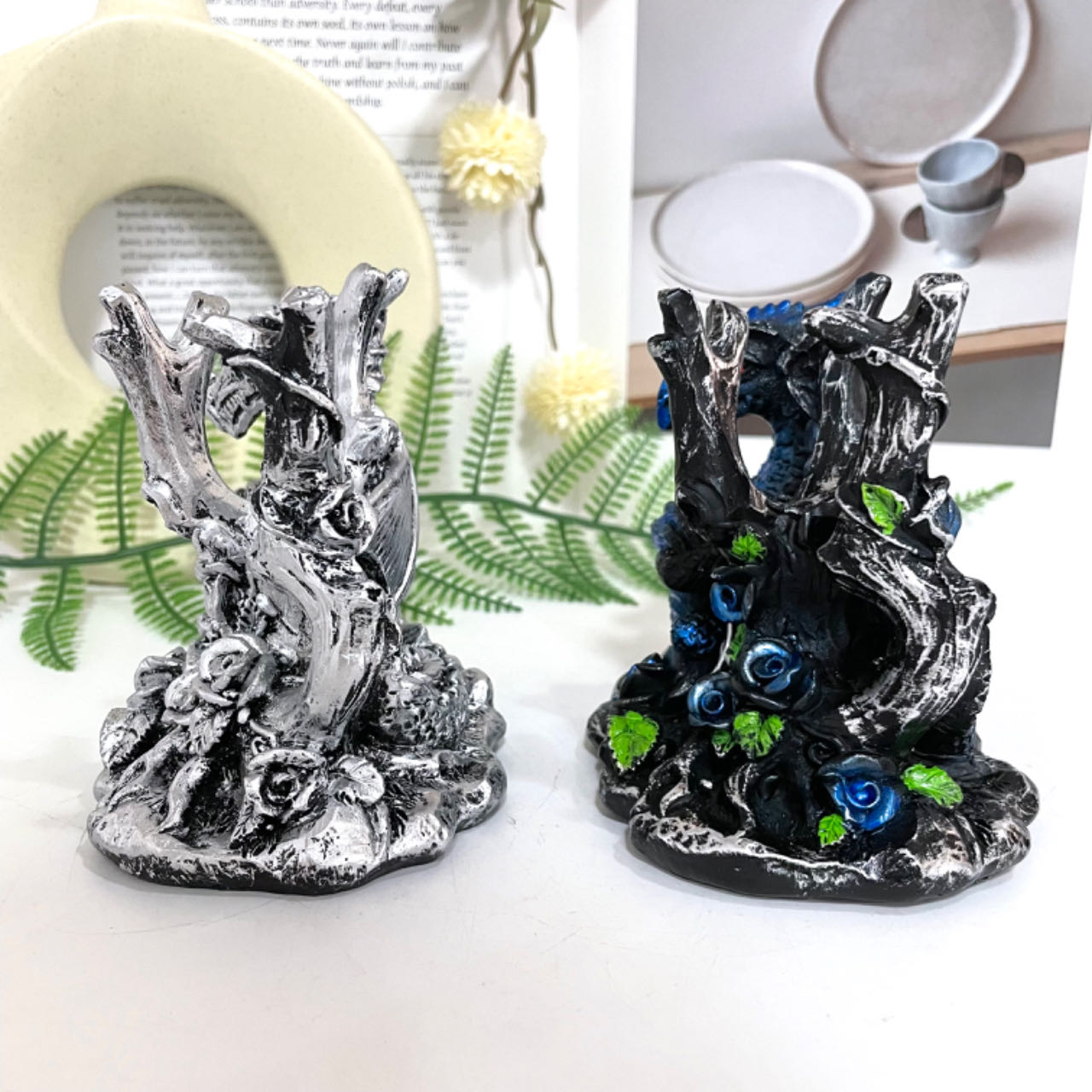 1PCS Branch Dragon Stand Silver Blue Healing Stone Home Decoration For Crystal Ball From IG Crystal