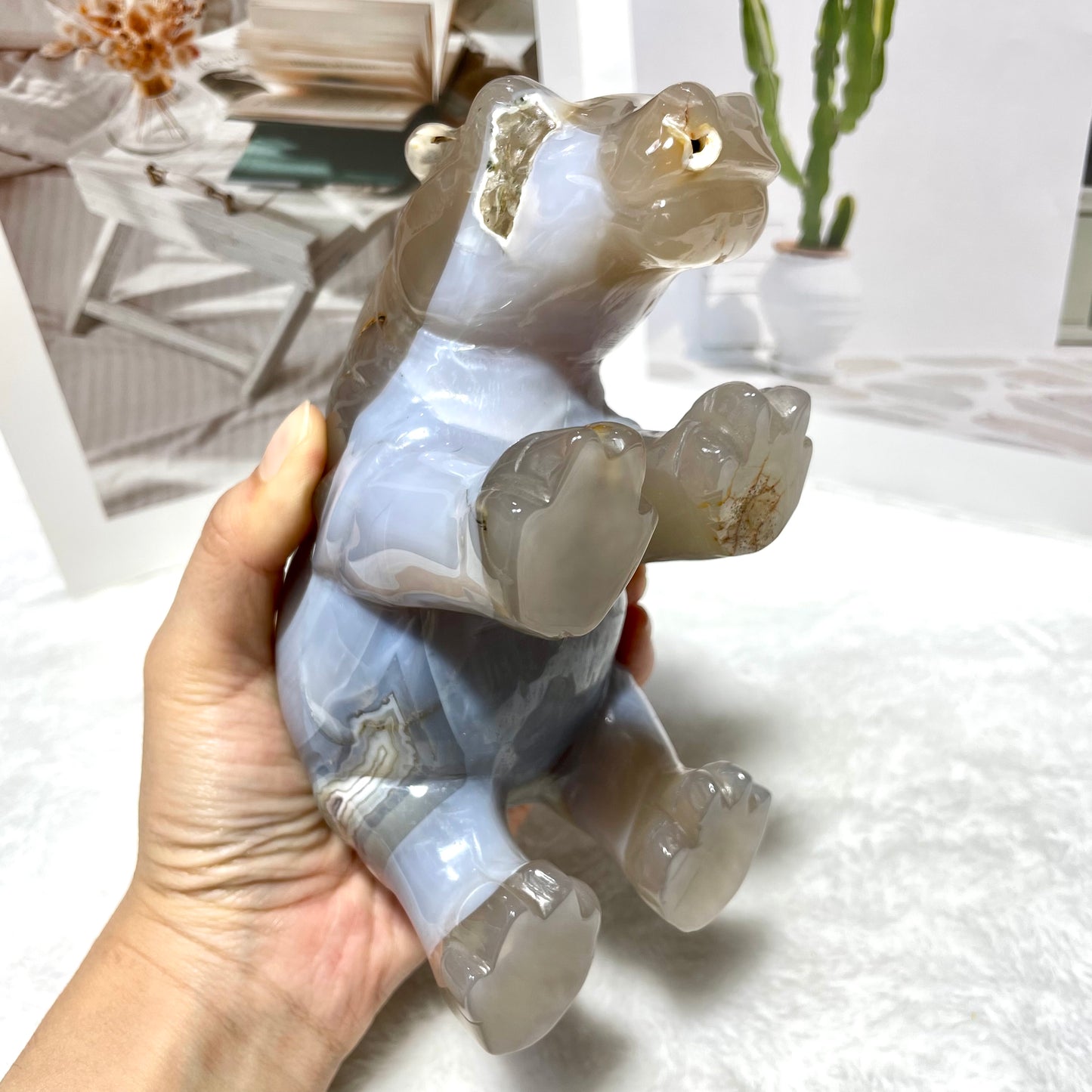 1 Count Geode Agate Bear Hippo Crystal Carving Natural Stone Gem Mining Chakra Balancing Reiki Healing Crystal Mystery Crystal Display Crystal Shopping Online Home Office Decor From IG Crystal