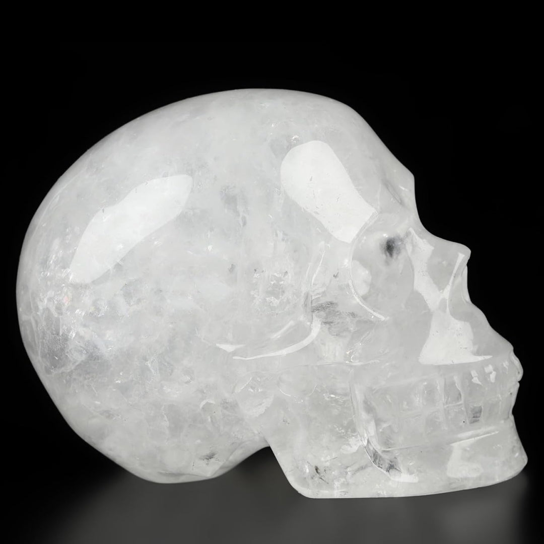 1 Count 3.5 Inches Clear Quartz Skull Crystal Carving Halloween Healing Stones Natural Stone Chakra Balancing Reiki Home Office Decor From IG Crystal