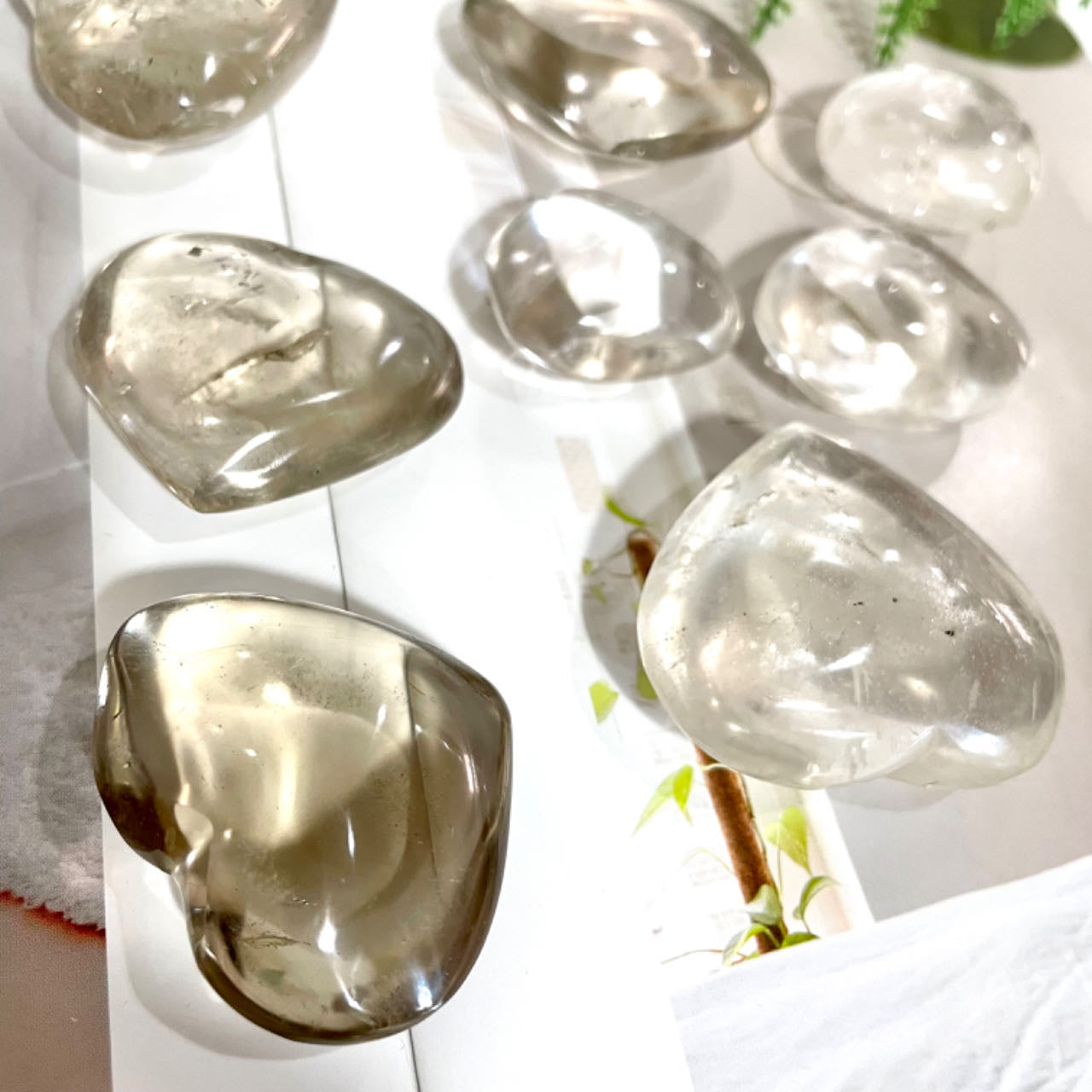 4~7 Counts Heart Shape Clear Quartz Crystal Reiki Crytsal Healing Stone Home Decor From IG Crystal