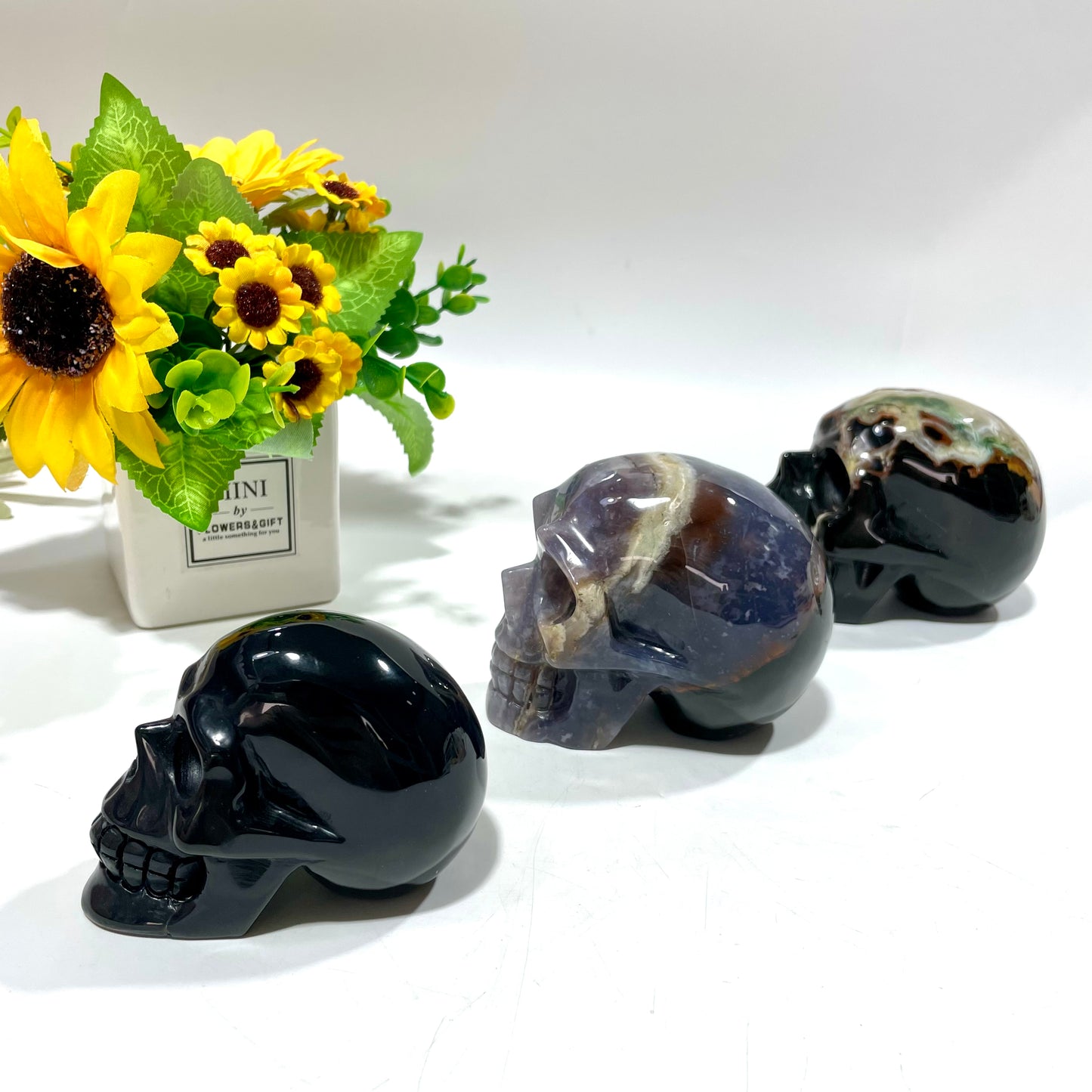 1 Count India Agate Skull Crystal Carving Healing Stones Natural Stone Chakra Balancing Reiki Home Office Decor From IG Crystal