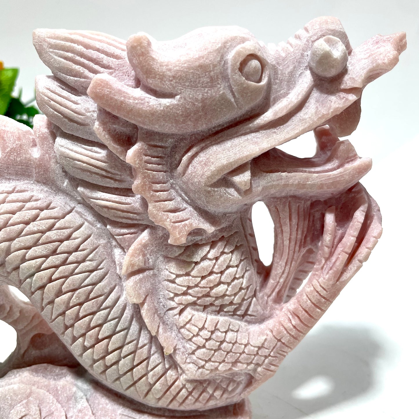 1 Count Pink Opal Dragon Crystal Carving Healing Stones Natural Stone Chakra Balancing Reiki Home Office Decor From IG Crystal