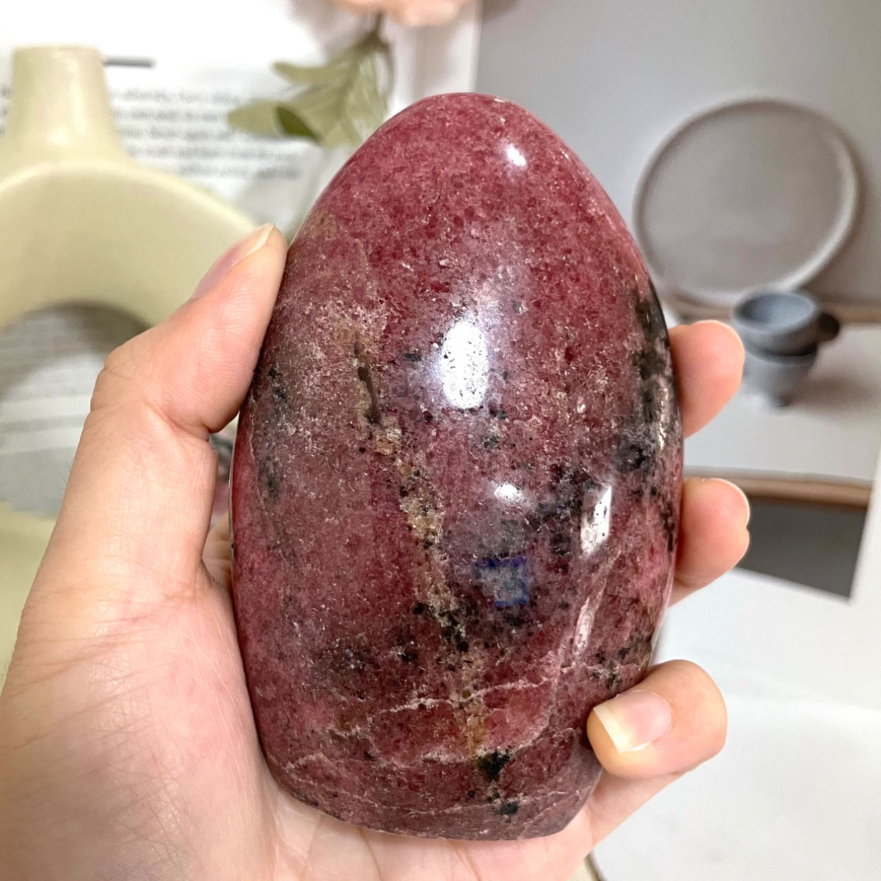 Rhodonite Raw Stone Mountain 1~2 Counts Healing Stone Home Decoration From IG Crystal