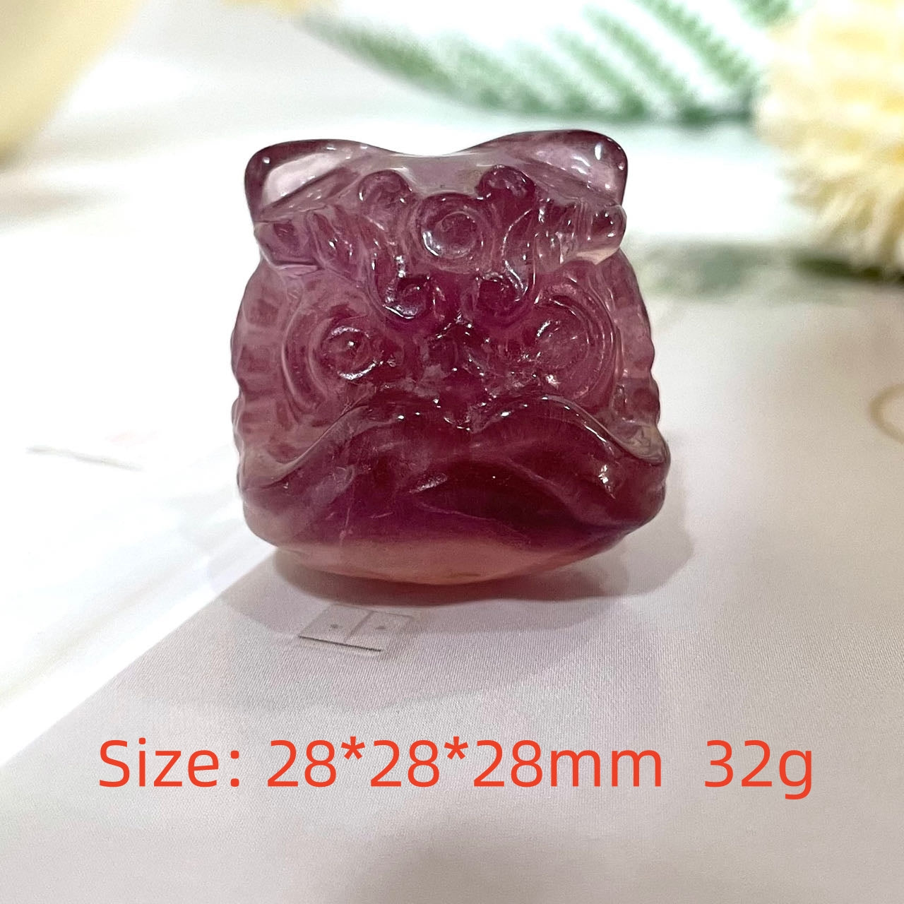 3 Counts Small High Quality Natural Fluorite Carving Crystals Duck Elephant Owl Lion Head Buddha Healing Stone Home decoration From IG Crystal