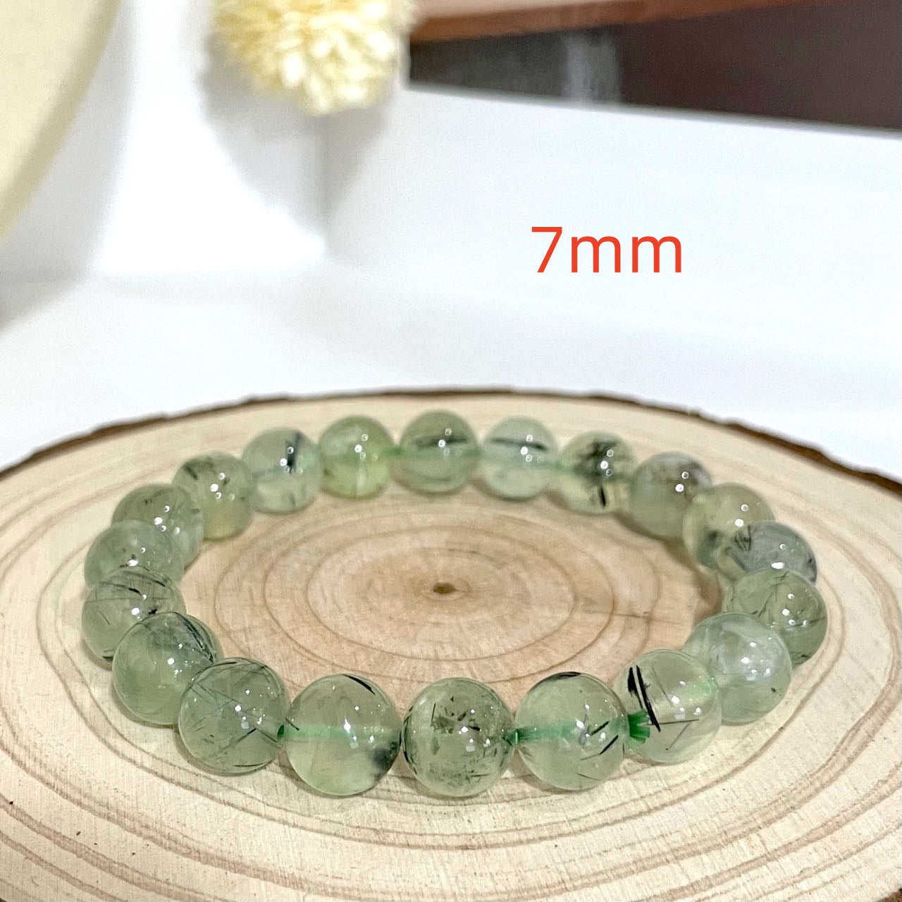 Prehnite Bracelet 7~10mm Energy Healing Crystals Jewelry for Women DIY Bracelet From IG Crystal