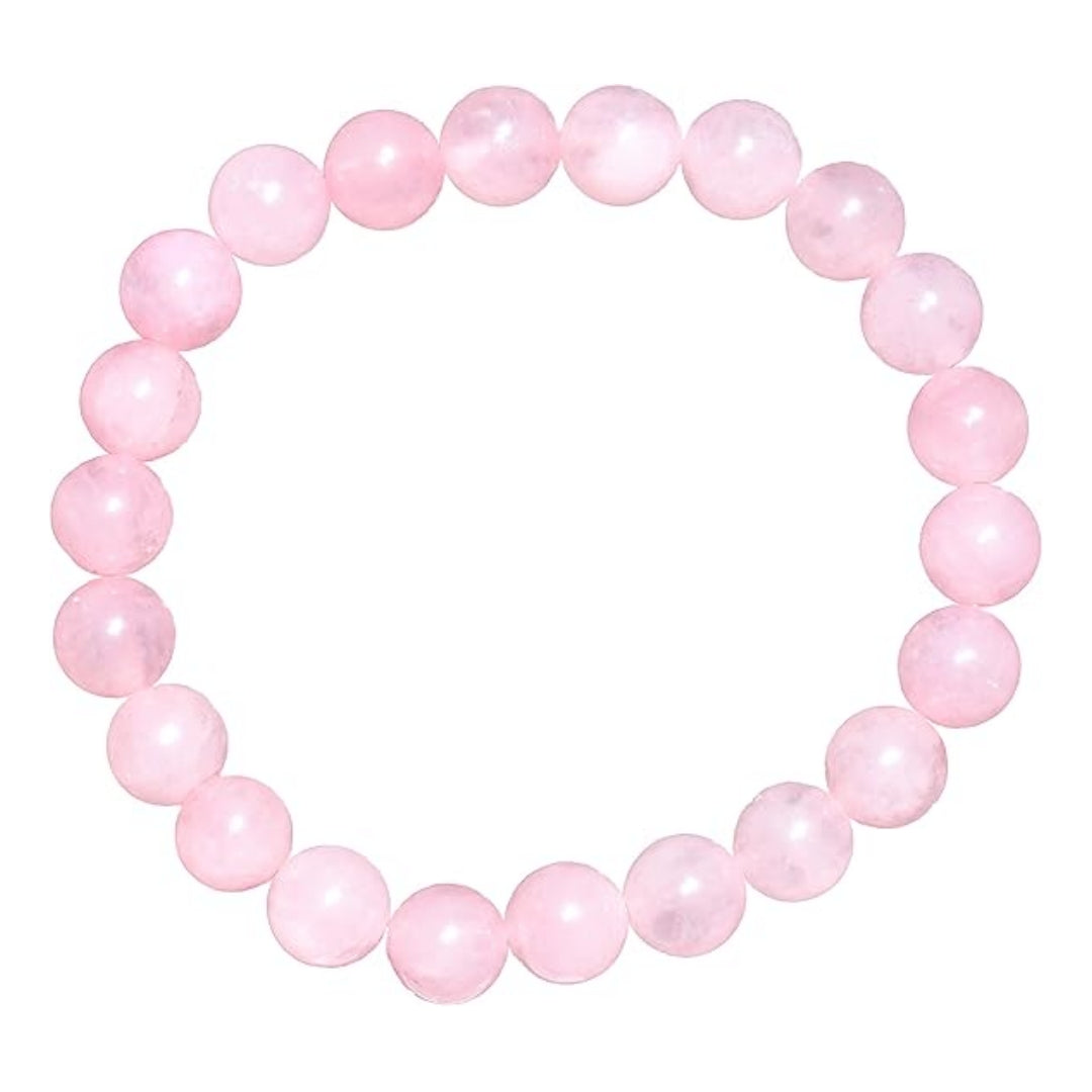 6 Counts Rose Quartz Bead Bracelet – Bracelets for Women, Men And Teens Girls Gifts – 8mm Round Beaded Bracelets – Unisex Elastic Stretchy Gemstones Bracelet Handmade Reiki Mens Bracelet From IG Crystal