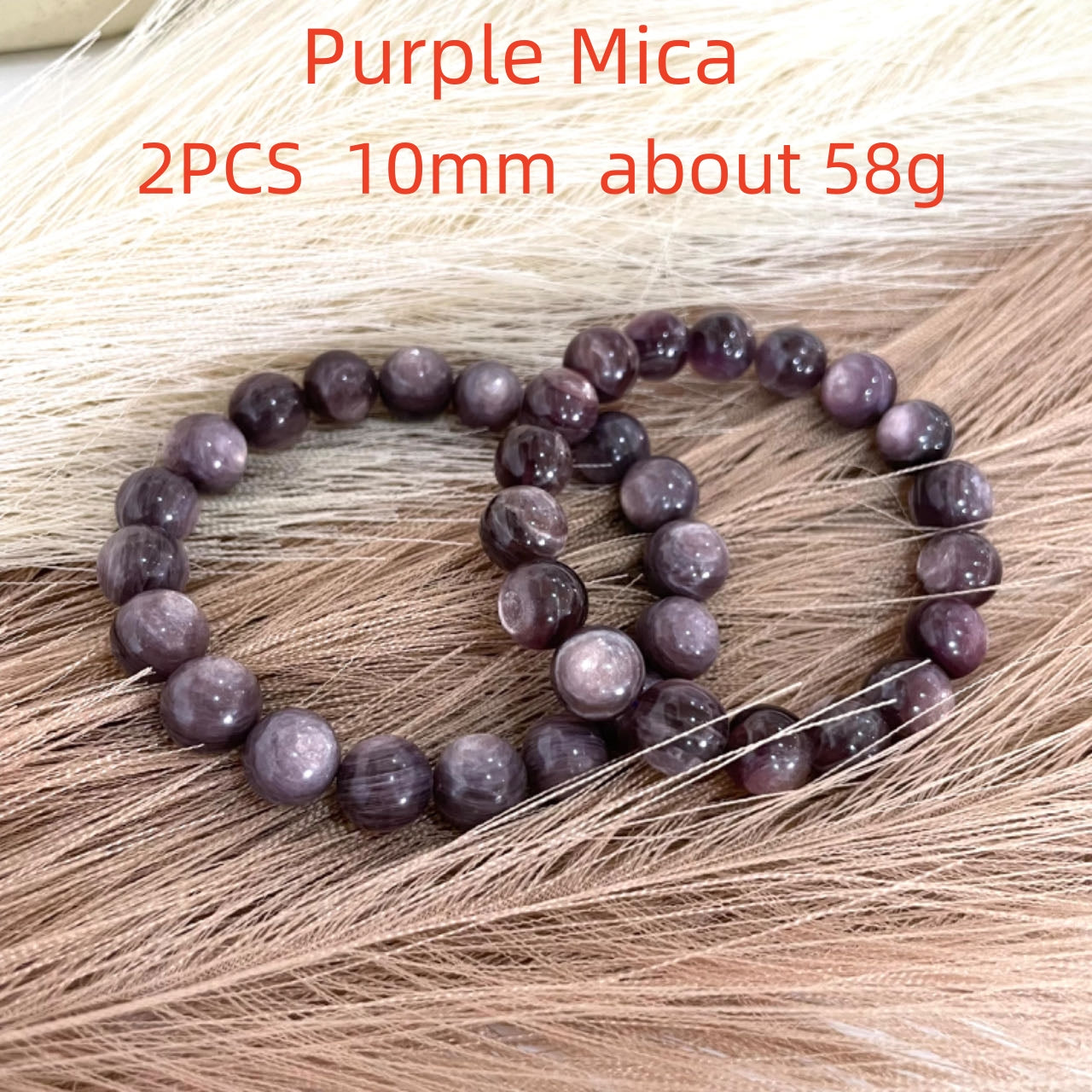 2 / 7PCS Crystal Bracelets Set Lasionite Purple Mica Morganite Black Rutile  Red Pyramid Kunzite Sunstone From IG Crystal