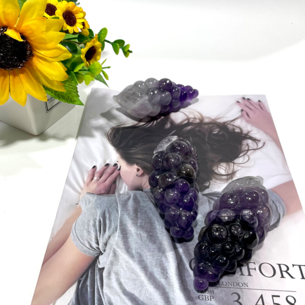 1 Count Amethyst Grapes Healing Crystal Gem Reiki Healing Home Decor Crystal Jewelry Shop Pretty Crystals From IG Crystal