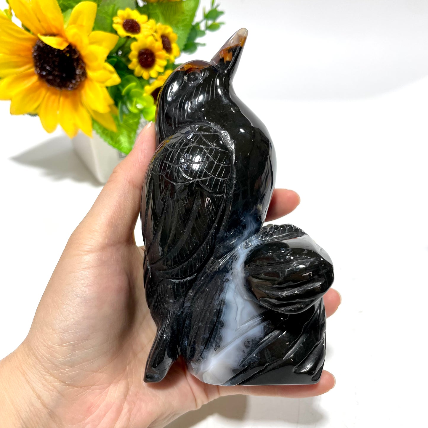 1 Count India Agate Bird Crystal Carving Healing Stones Natural Stone Chakra Balancing Reiki Home Office Decor From IG Crystal