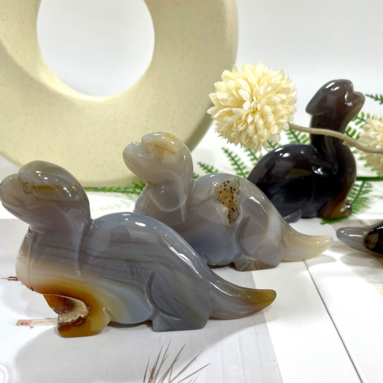 2 Counts Geode Agate Dinosaur Crystal Healing Crystal Home Decoration From IG Crystal