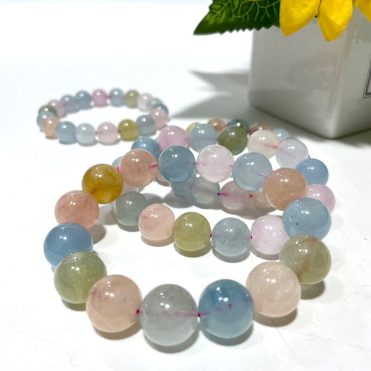 Morganite (Transparent) Bracelet 11~14mm Energy Healing Crystals Jewelry for Women DIY Bracelet From IG Crystal