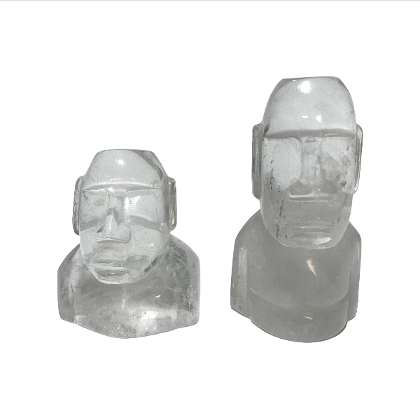 2 Counts 300~350G Clear Quartz Moai Crystal Carving Natural Stone Gem Mining Chakra Balancing Reiki Healing Crystal Mystery Crystal Display Crystal Shopping Online Home Office Decor From IG Crystal