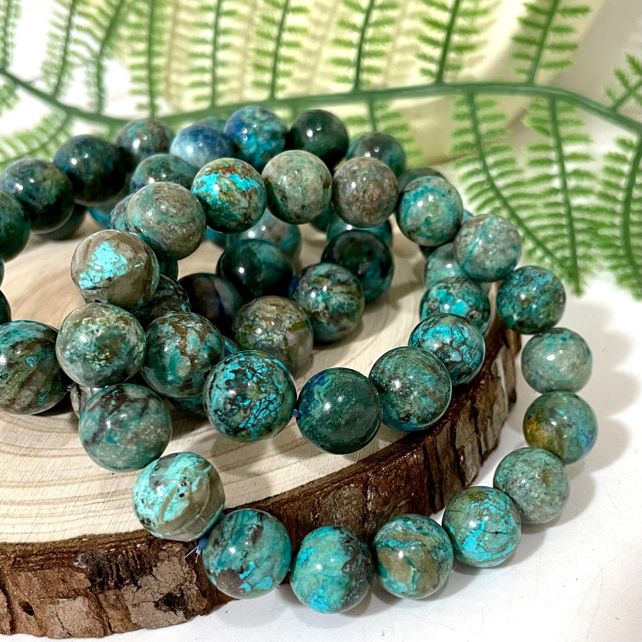 Peru Chrysocolla Bracelet 11~14mm Energy Healing Crystals Jewelry for Women DIY Bracelet From IG Crystal