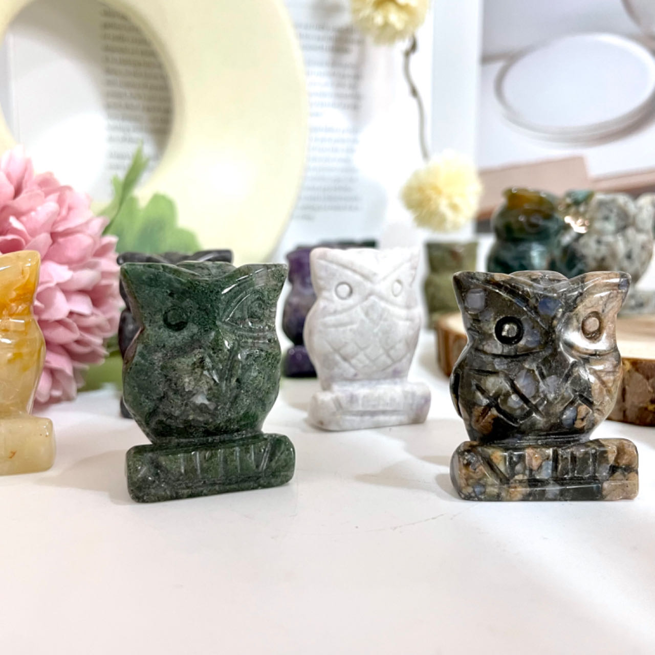 Different Maerail Small Owl High Quality Natural Crystals Set (Stochastic 10pc) From IG Crystal