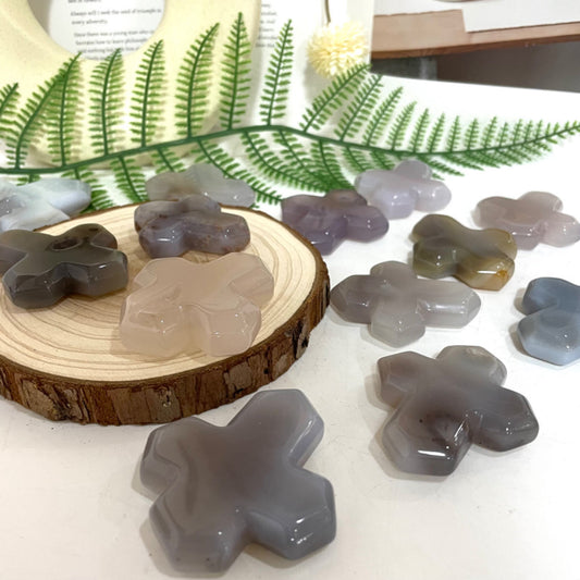 10PCS Agate Crucifix Crystal Healing Stone Home Decoration From IG Crystal