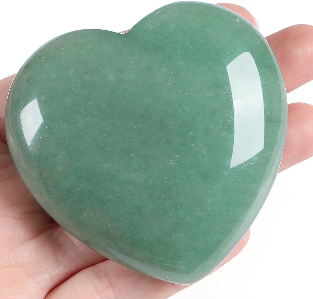 5~8PCS Heart Shape Green Aventurine Crystal About 500G Healing Crystals Stones Pocket Meditation Palm Worry Gemstone From IG Crystal