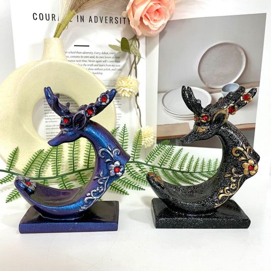 2PCS Deer Head Stand Black Blue Healing Stone Home Decoration For Crystal Ball From IG Crystal
