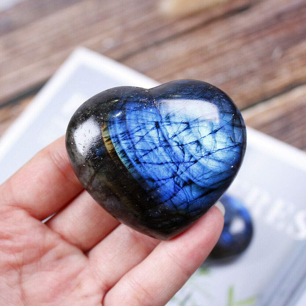 9~10PCS Natural Labradorite Crystal Polished Palm Stone 30-35mm Irregular Shape Heart Love Healing Crystal Moonstone Yoga Meditation From IG Crystal