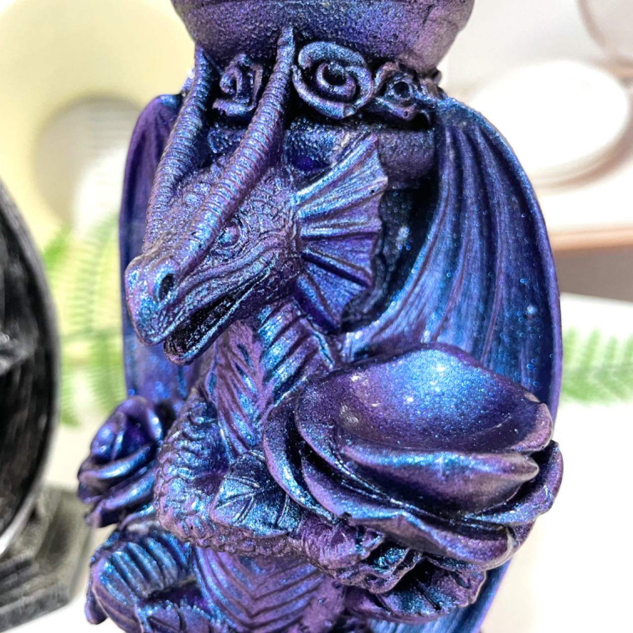 2PCS Dragon Stand Black Blue Healing Stone Home Decoration For Crystal Ball From IG Crystal
