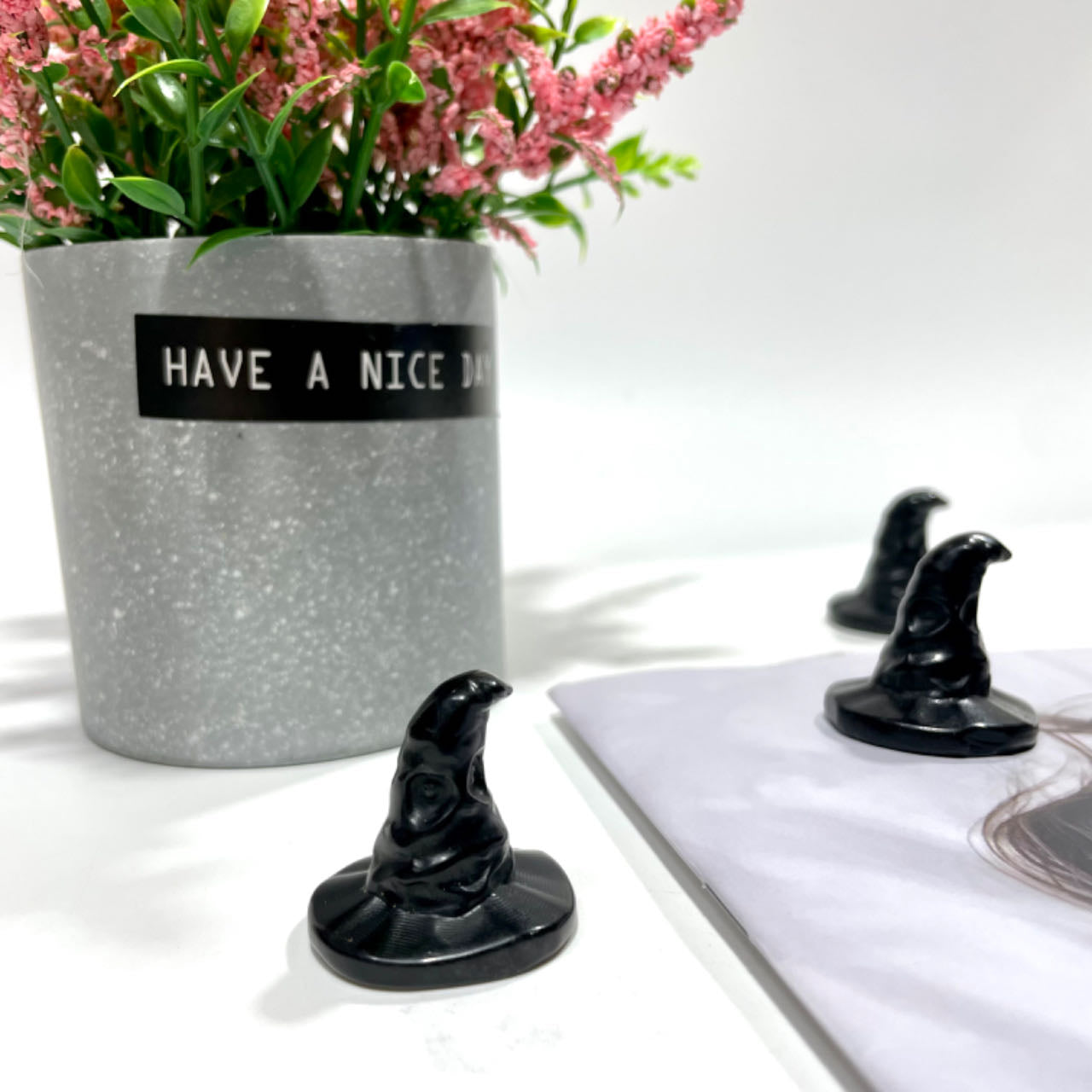 5 Counts Black Obsidian Halloween Witch Hat Crystal Carving Healing Crystal Gem Reiki Healing Home Decor Crystal Jewelry Shop Pretty Crystals From IG Crystal