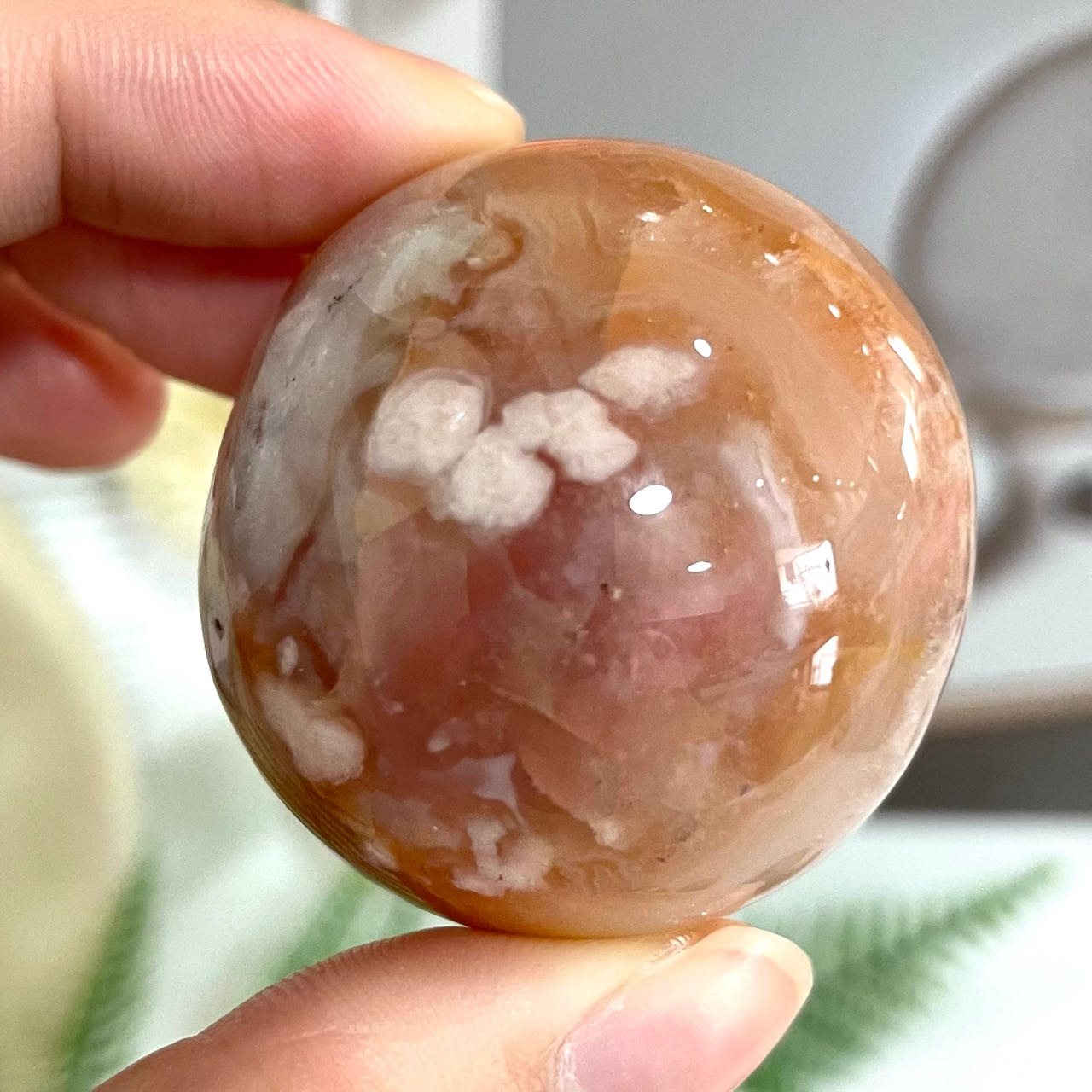 3~5PCS Small Pink Flower Agate Balls 2.5~5cm Healing Stone Home Decoration From IG Crystal