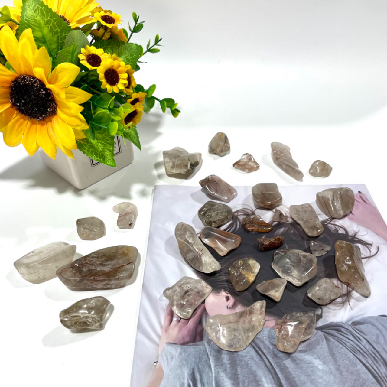 300G Rutile Raw Gemstone Freedom Shape Natural Stone Tumbling Cabbing Polishing Gem Mining Chakra Balancing Reiki Healing Good Luck Home Office Decor From IG Crystal