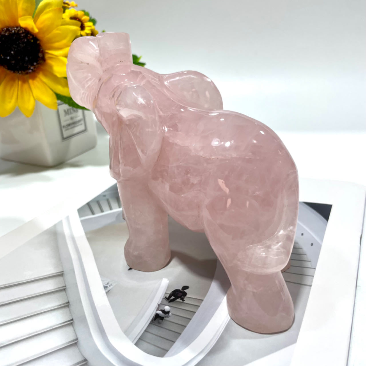 1 Count High Quality Rose Quartz Elephant Crystal Carving Healing Crystal Gem Reiki Healing Home Decor Crystal Jewelry Shop Pretty Crystals From IG Crystal