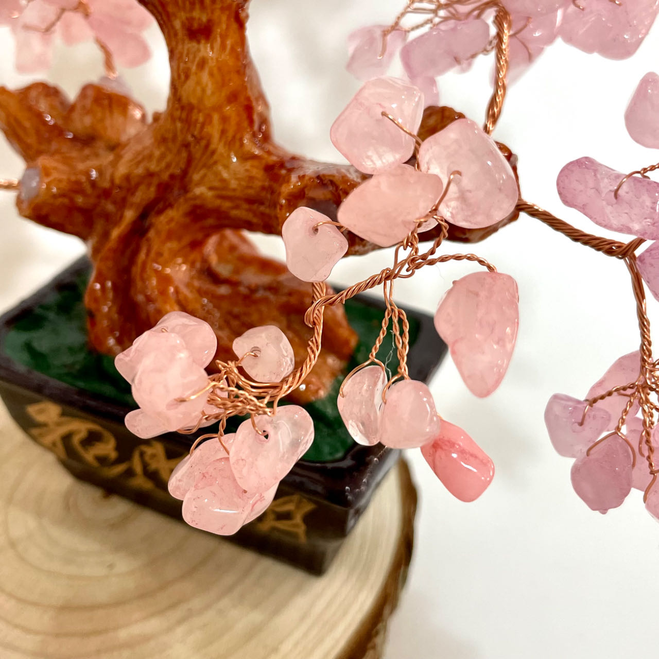 Money Tree Yellow Crytal Amethyst Rose Quartz Green Flourite Healing Crystals and Stones Tree for Home and Office Desk Decoration From IG Crystal