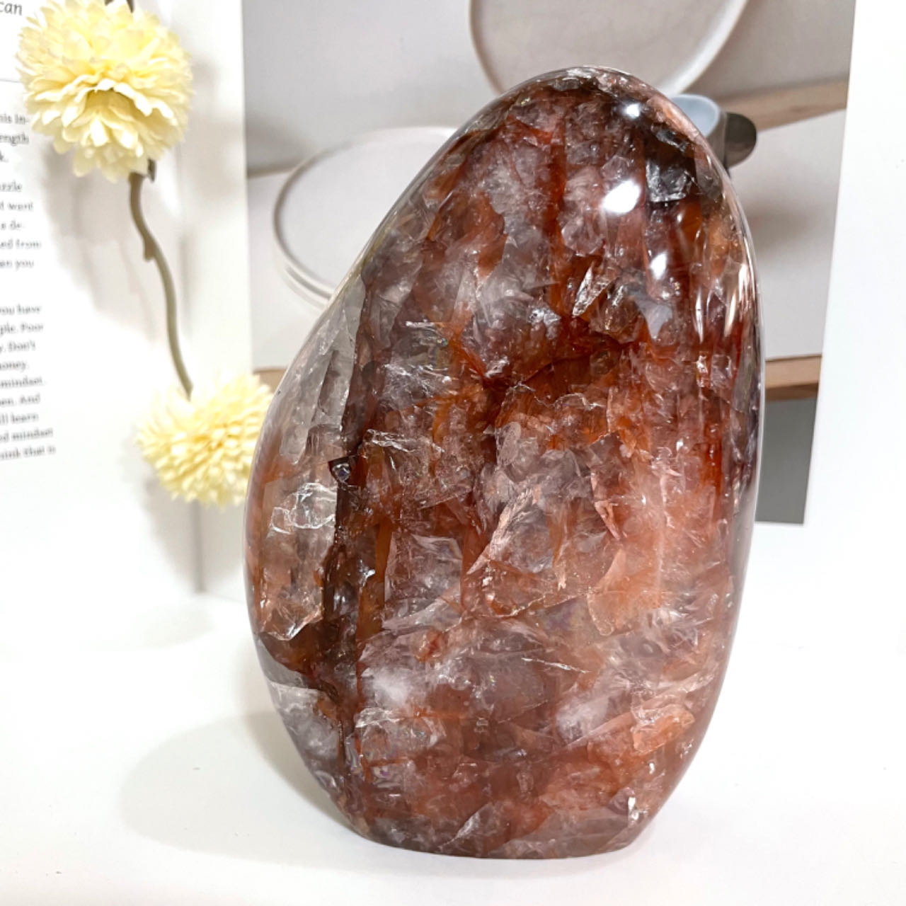 1PCS Fire Quartz Mountain Stone Healing Stone From IG Crystal