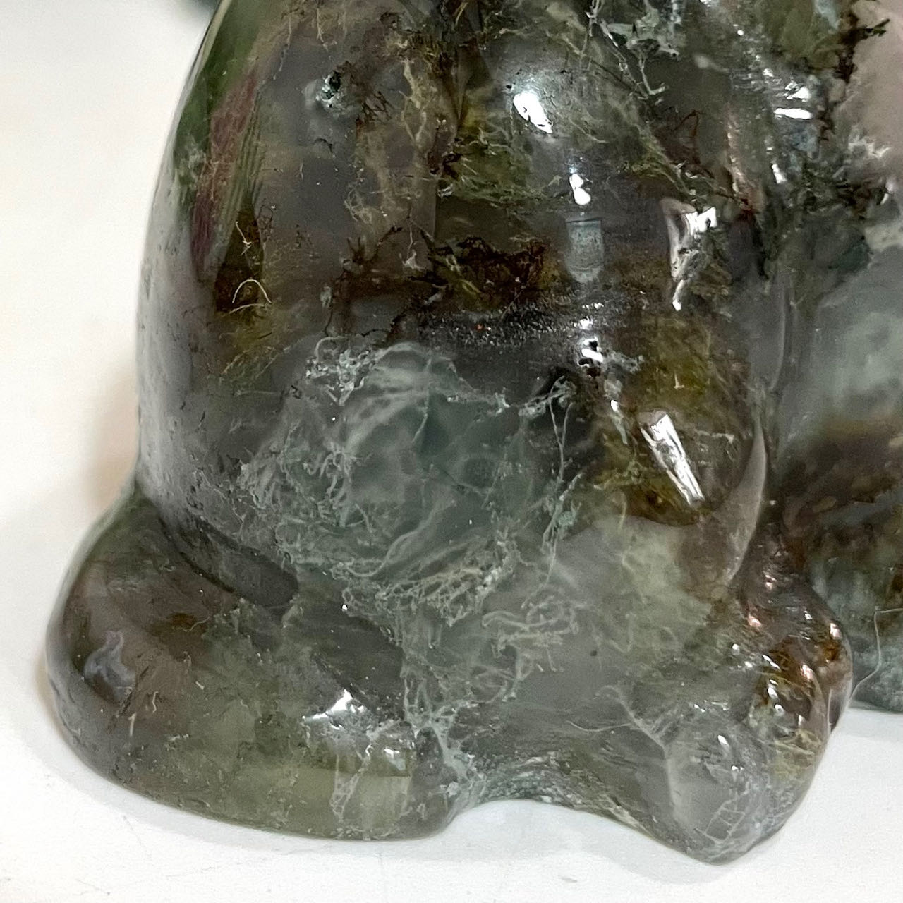 2 Counts Moss Agate Cat Crystal Reiki Crytsal Healing Home Decor From IG Crystal