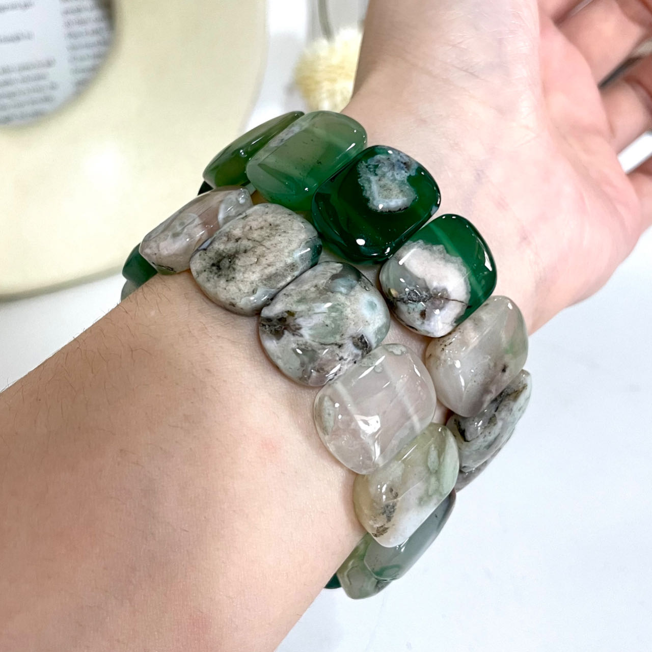 Flower Agate Bracelet Set Energy Healing Crystals Jewelry for Women DIY Bracelet From IG Crystal