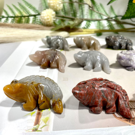 3 Counts Different Material Crocodile Crystal 5CM Amethyst Lavakite Red Obsidian Fire Quartz Healing Stone Home Decoration From IG Crystal