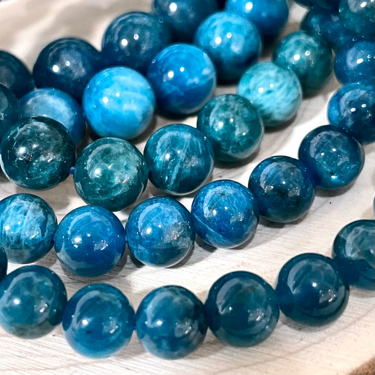 Blue Apatite Bracelet 7~11mm Energy Healing Crystals Jewelry for Women DIY Bracelet From IG Crystal