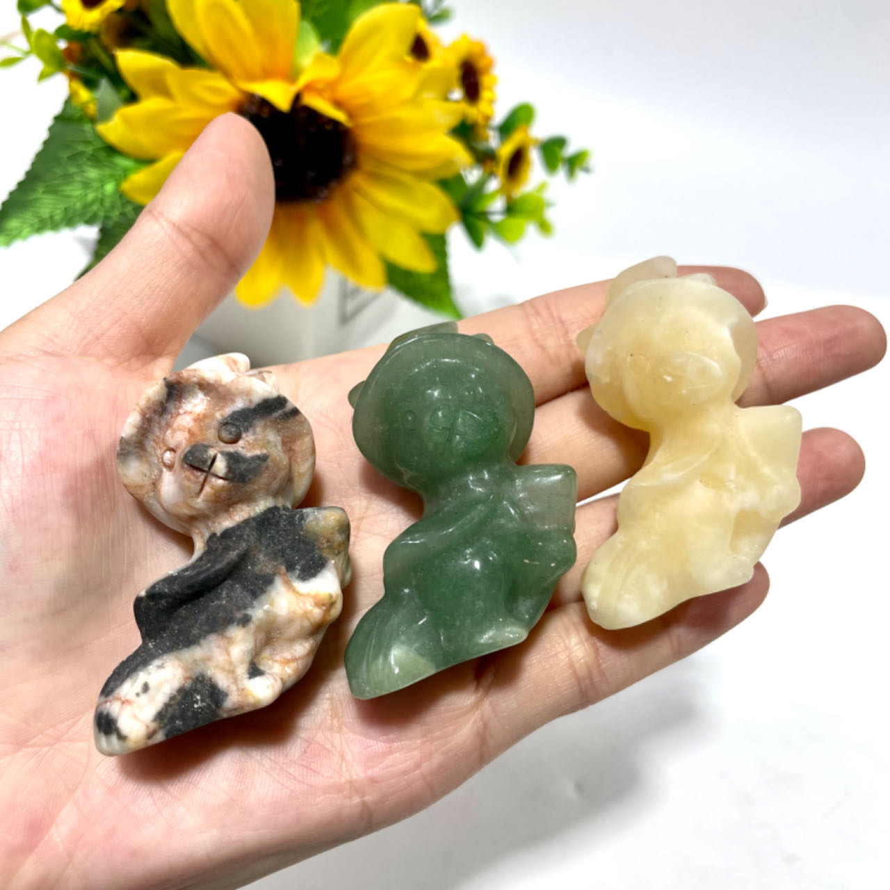 3 Counts Various Materials Witch Cat Crystal Carving Healing Crystal Gem Reiki Healing Home Decor Crystal Jewelry Shop Pretty Crystals From IG Crystal