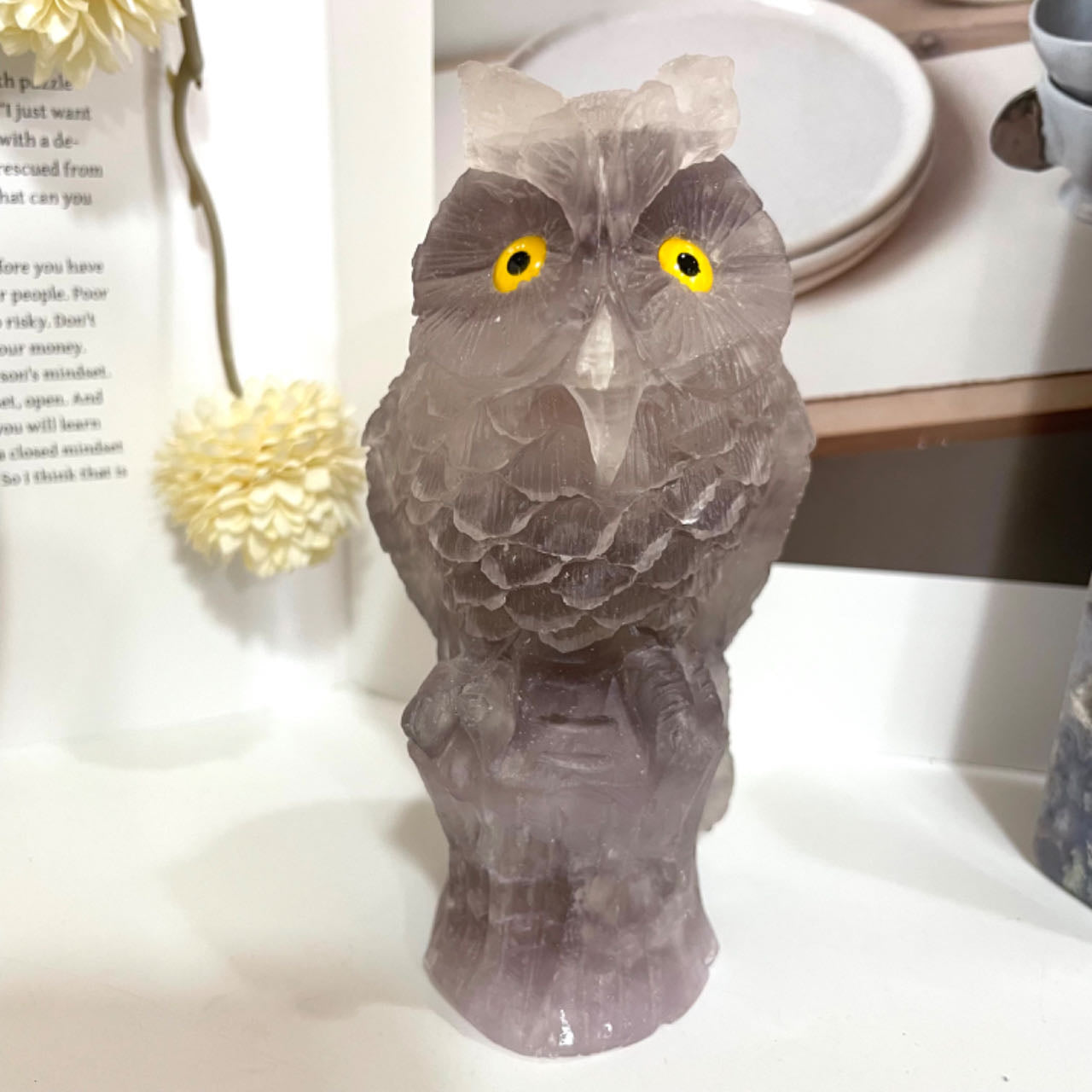 Fluorite Owl Crystal Height about 11CM From IG Crystal