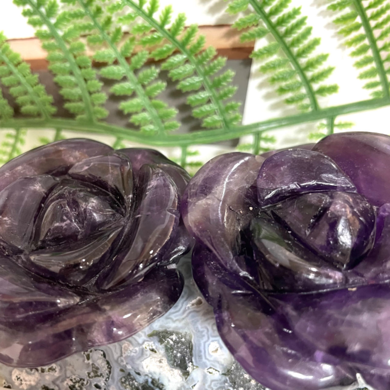 Stochastic 2PCS Flower Crystals Dream Amethyst From IG Crystal