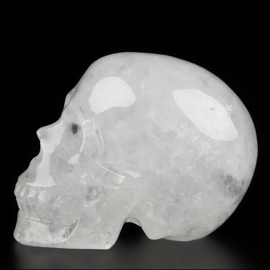 1 Count 3.5 Inches Clear Quartz Skull Crystal Carving Halloween Healing Stones Natural Stone Chakra Balancing Reiki Home Office Decor From IG Crystal