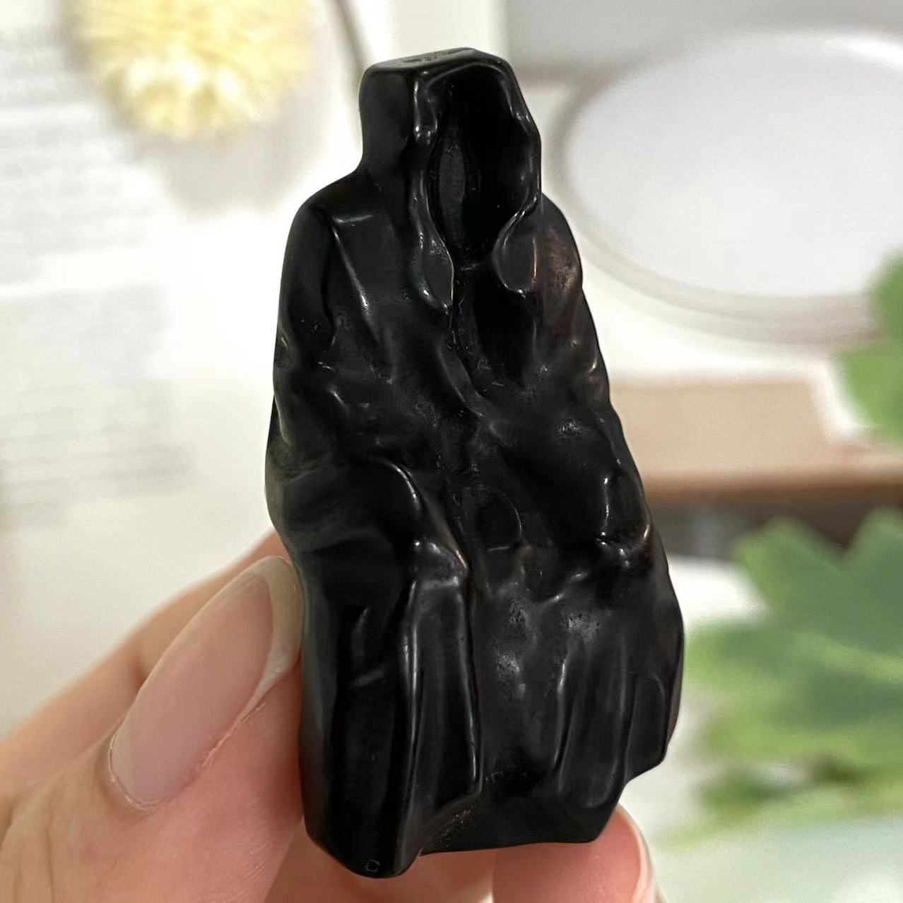 5PCS Death Crystal Black Obsidian 5CM Height Healing Stone From IG Crystal