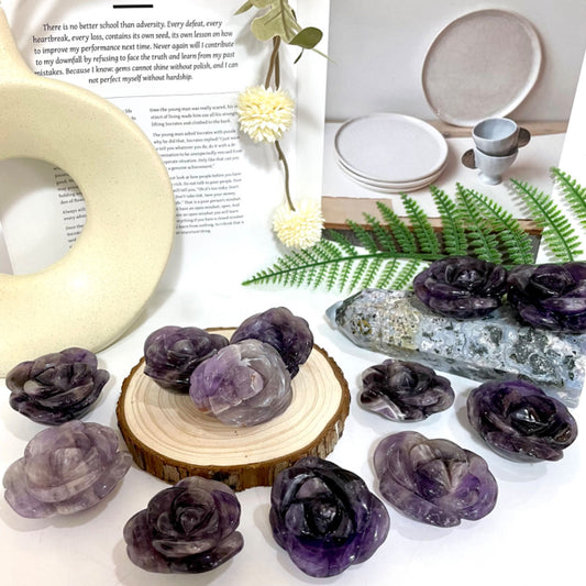 Stochastic 2PCS Flower Crystals Dream Amethyst From IG Crystal