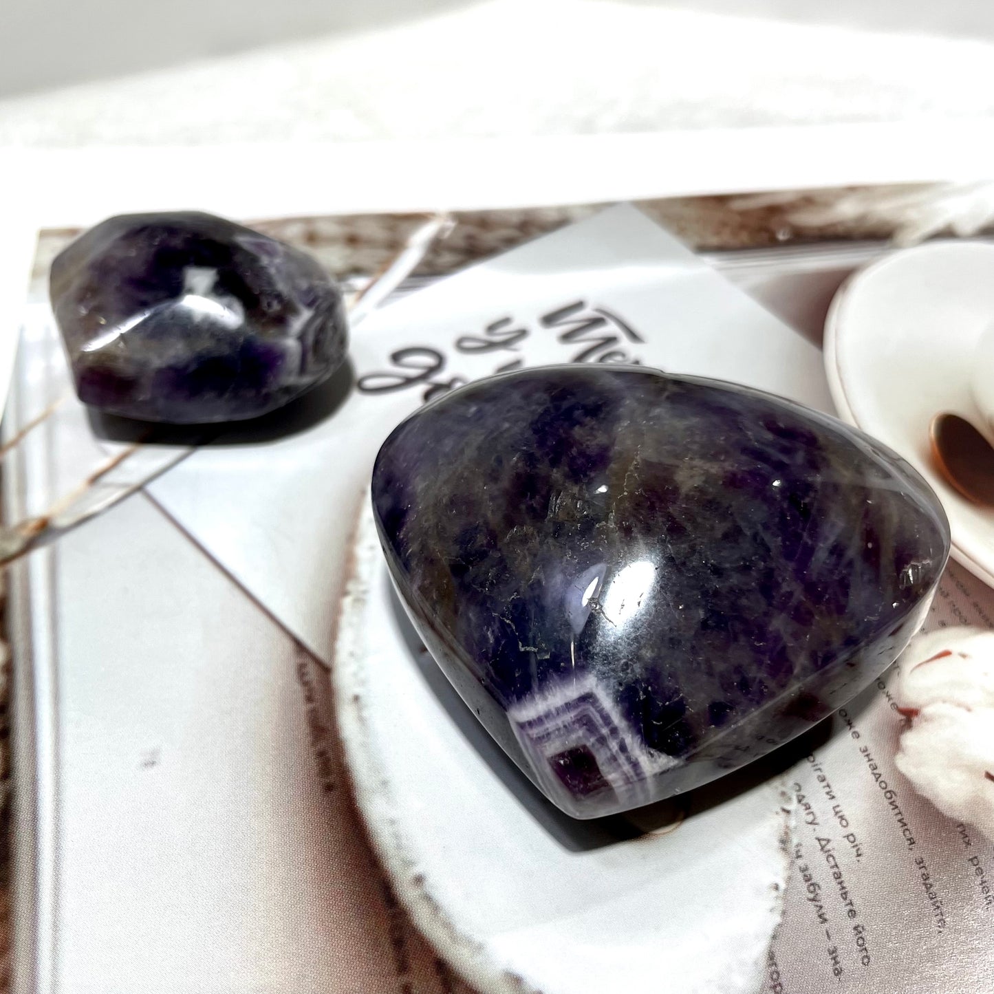 7~9 Counts 500g Amethyst Heart Stone Big Heart Shape Puff Stones Set Pocket Crystal Healing Tumble Collection Palm Worry Stone Good Luck Charm Meditation Gift Craft Home Decor From IG Crystal