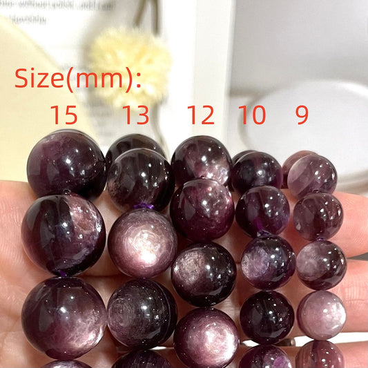 Deep Purple Mica 15mm 13mm 12mm 10mm 9mm Energy Healing Crystals Jewelry for Women DIY Bracelet From IG Crystal