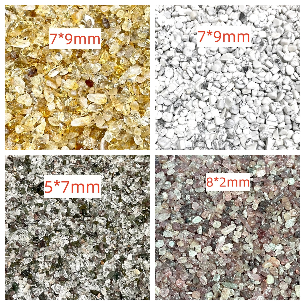 1 KG Different Materials Crystal Chips Sets Rose Quartz Green Phantom Quartz Green Aventurine Sun Stone Tourmaline Prehnite Citrine Clear Quartz Amethyst White Turquoise Super 8 Strawberry Quartz High Quality Natural Crystals From IG Crystal