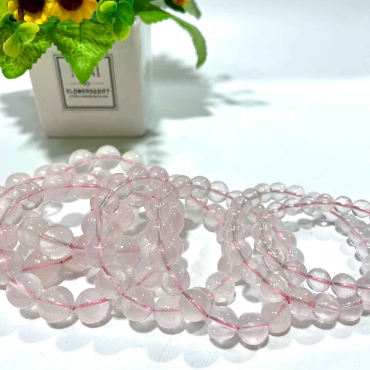 High Quality Rose Quartz Bracelet 9~15mm Energy Healing Crystals Jewelry for Women DIY Bracelet From IG Crystal