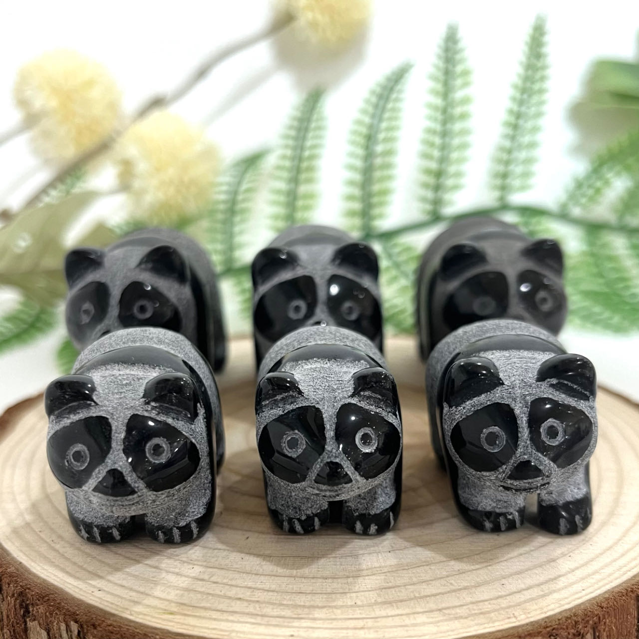 5PCS High Quality Hand-Carved Natural Crystal Panda Statue Set From IG Crystal